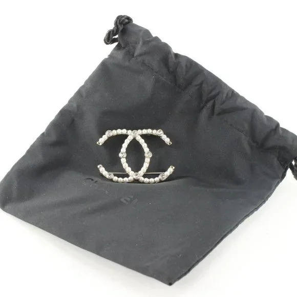 Chanel 20C CC Brooch Golden 1CK419C. Gold plated, crystal and pearls. - Picture 2 of 9